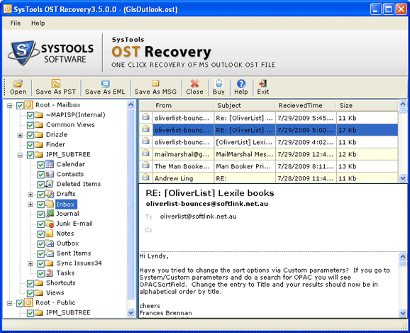 Easy Outlook OST Recovery Utility 3.6